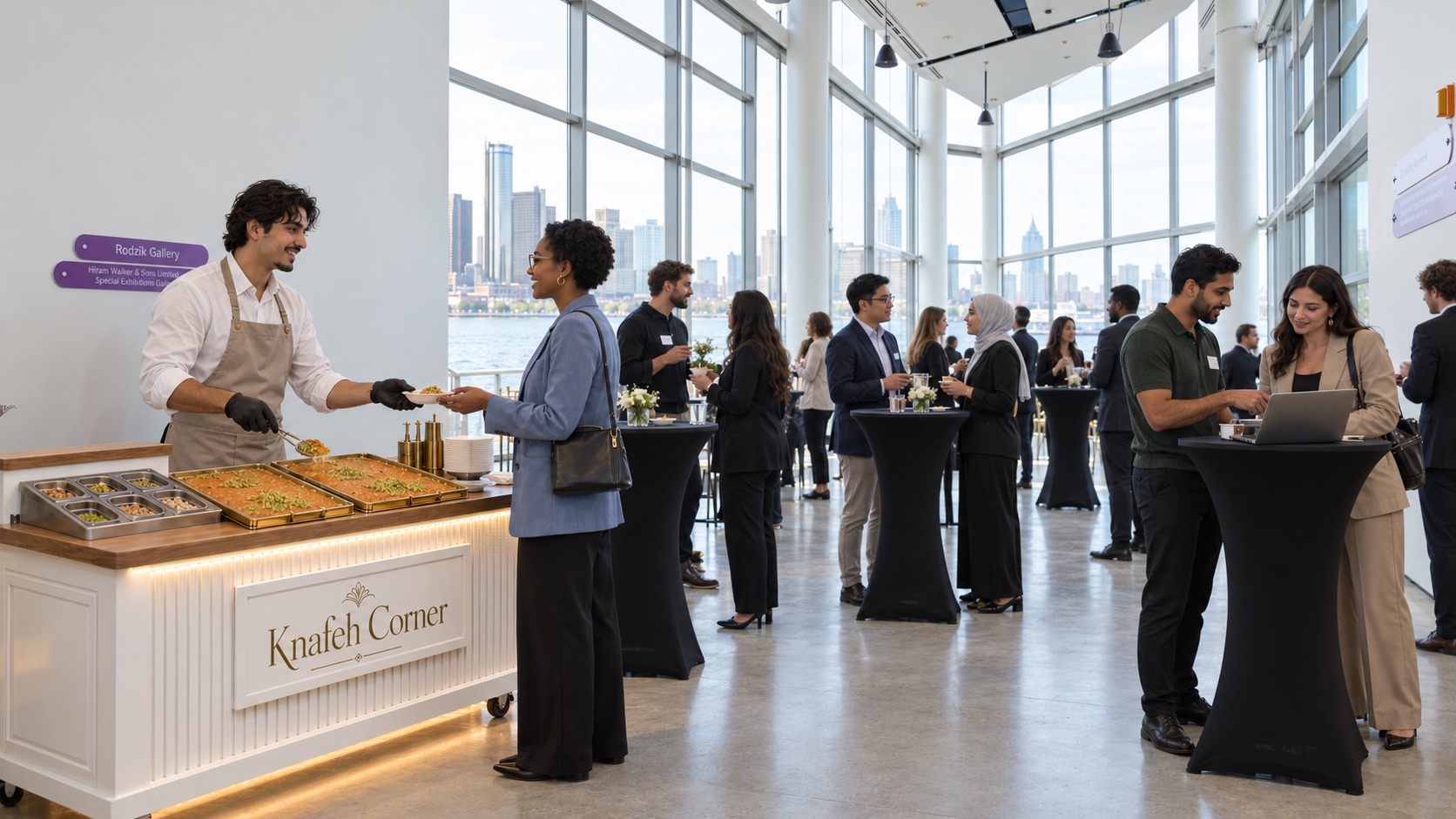 A gallery mixer overlooking the Windsor riverfront